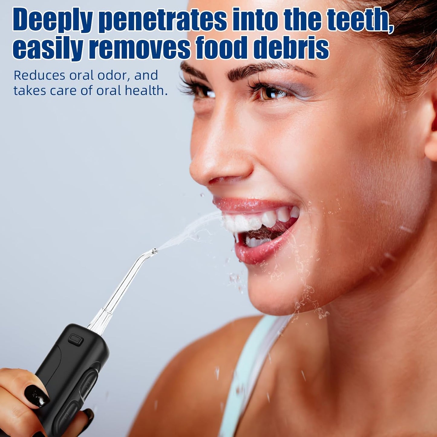 Sawgmore Water Dental Flosser Teeth Pick, 10 Adjustable Pressure, 600ml Large Capacity, Electric Oral Irrigator Water Floss for Teeth Cleaning, 5 Water Jet Tips for Family (Black)