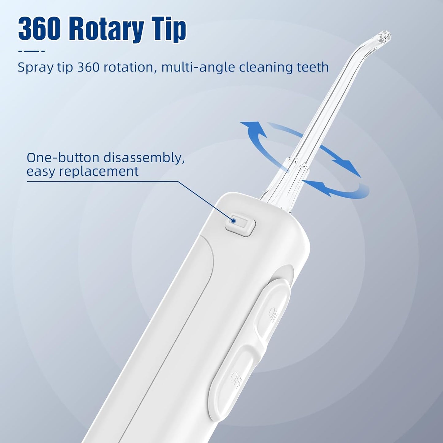 Sawgmore Water Dental Flosser Teeth Pick, 10 Adjustable Pressure, 600ml Large Capacity, Electric Oral Irrigator Water Floss for Teeth Cleaning, 5 Water Jet Tips for Family (White)